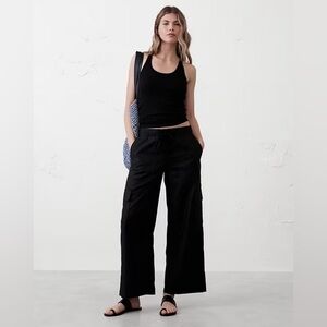 NWT! Banana Republic Black Wide-Leg High-Rise Cargo Pull-On Pant - Multiple 📗